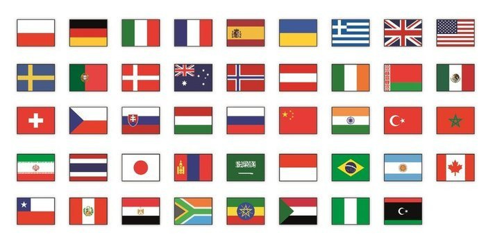 Zestaw edukacyjny do chusty Flagi AKSON 45 szt.