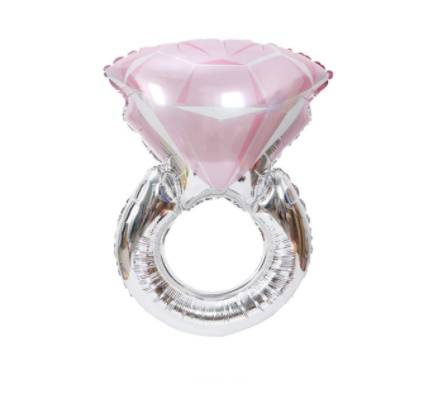 Pierścionek zaręczynowy różowy balon foliowy 56 x 85 cm