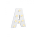 Świecąca Litera LED "A" Light Letter, drewniana biała 17x12 cm