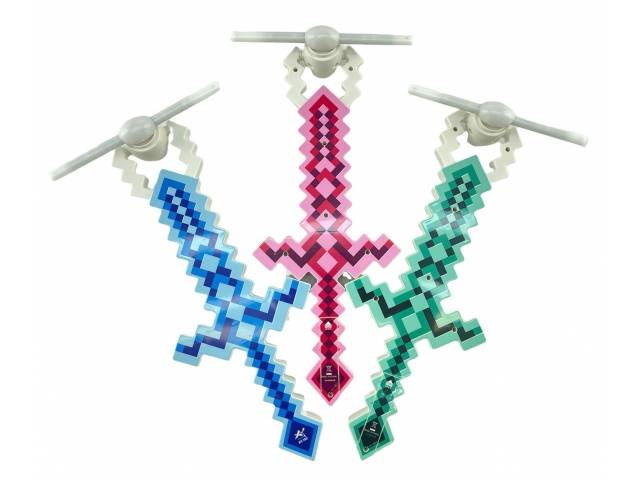 Miecz MINECRAFT Efekty świetlne i dźwiękowe 39 cm MIX