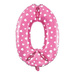 BALON foliowy CYFRA mała 40 cm RÓŻOWE SERDUSZKA