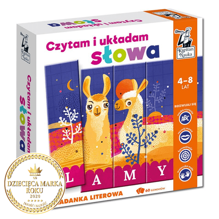 CZYTAM I UKŁADAM SŁOWA UKŁADANKA LITEROWA GRA KAPITAN NAUKA