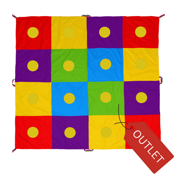 Mata Animacyjna Edukacyjna kolorowa szachownica 2 x 2m  OUTLET - skaza na żółtym materiale