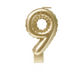 Świeczka urodzinowa cyfra 9 jak balon foliowy złota