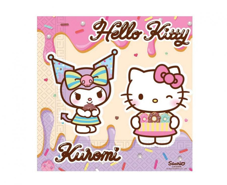 Serwetki papierowe kwadratowe Hello Kitty Kuromi 33cm 20 szt.