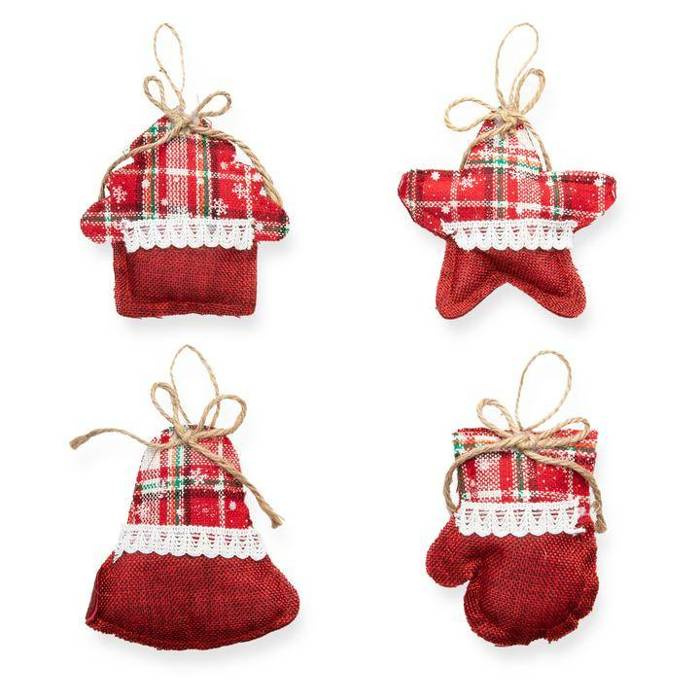 Zawieszki do prezentów ŚWIĄTECZNE 1 szt. tkanina