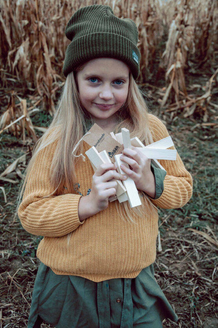 Klocki drewniane Linden, zestaw 300 szt. w eko-worku