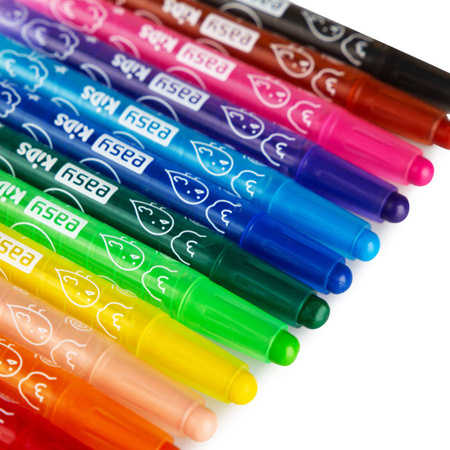 Kredki świecowe w sztyfcie wykręcane 12 kolorów Easy