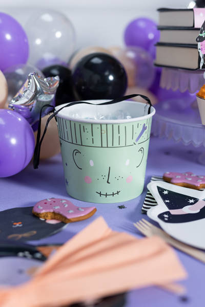 Wiaderko na cukierki Halloween 13,5 cm 2 szt. - OUTLET - delikatne wgniecenie