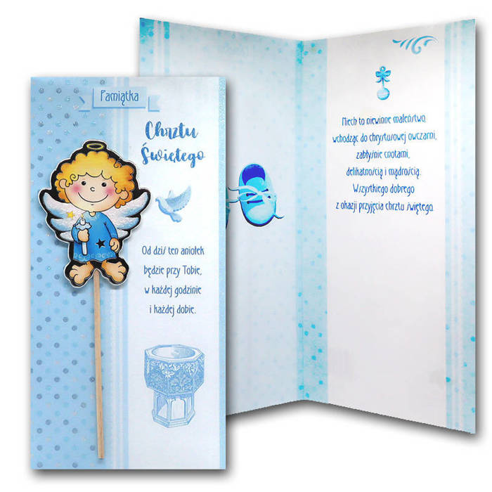 Kartka okolicznościowa CHRZEST ŚWIĘTY chłopiec