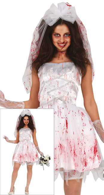 Strój damski Krwawa Panna Młoda Halloween