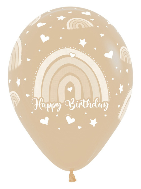 Balon Sempertex Boho Rainbow Happy Birthday 12 cali 1 szt. mix