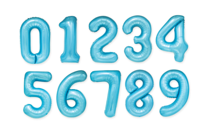 BALON foliowy CYFRA 100 cm NIEBIESKA