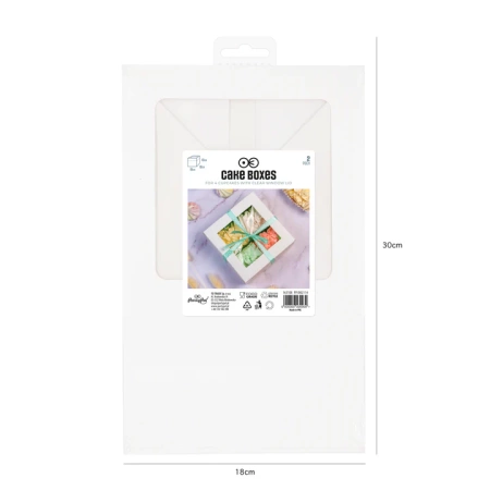 Pudełko na babeczki białe z okienkiem 18 x 18 x 10 cm zestaw 4 szt.