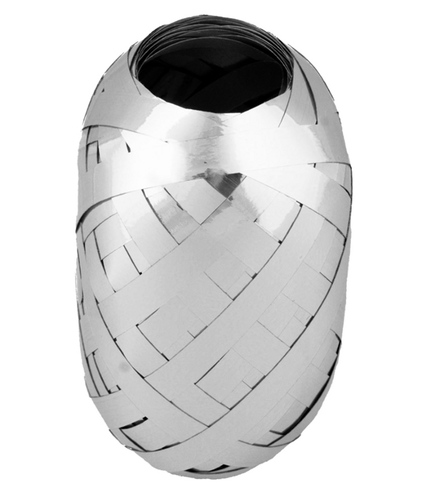 Wstążka plastikowa błyszcząca "jajko" 5mm x 10m SREBRNA