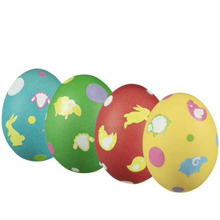 Barwniki do jajek wielkanocnych 4 kolory z naklejkami