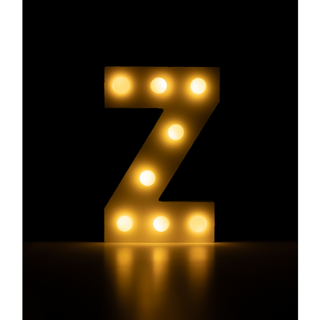 Świecąca Litera LED "Z" Light Letter, drewniana biała 17x12 cm
