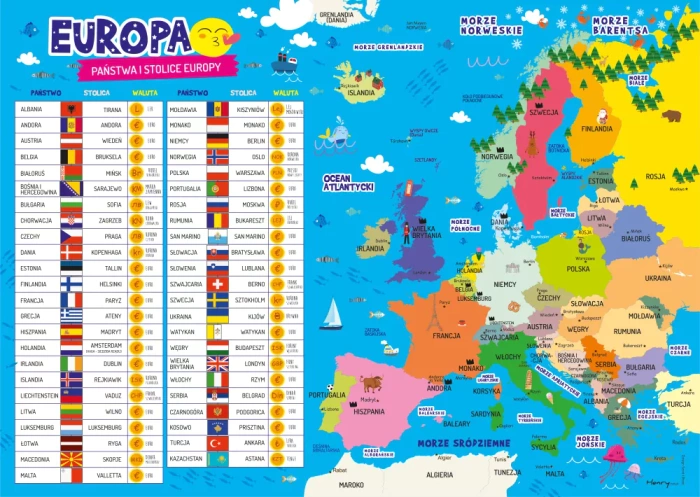 Podkładka dwustronna na biurko B3 Mapa Europy