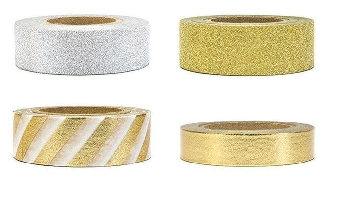 Taśma dekoracyjna mix 4 szt. Złoto