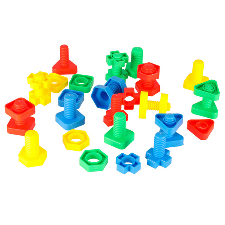 Klocki konstrukcyjne edukacyjne śruby montessori 30 elementów