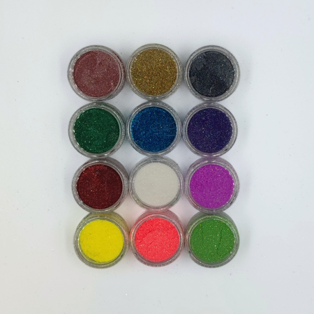 Brokat sypki do tatuaży brokatowych MIX 12 x 5 ml