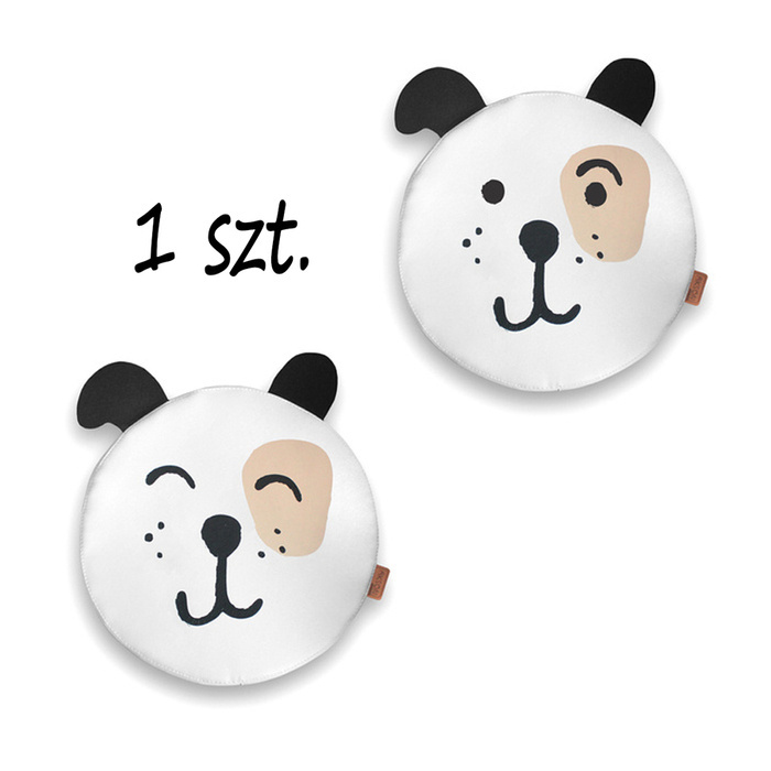 Poduszki białe ekoskóra PIESEK z uszkami 1 szt. 6 cm AKSON