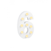Świecąca Cyfra LED "6" Light Letter, drewniana biała 17x12 cm