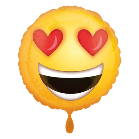 EMOTIKONKA oczy serca okrągły balon foliowy Amscan 18''