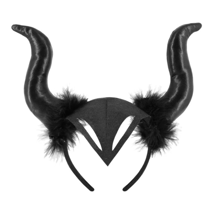 Rogi lateksowe diablicy Demon Queen Czarownica opaska 27x23 cm