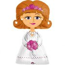 Panna Młoda stojący "chodzący" balon foliowy Anagram 122 x 71 cm