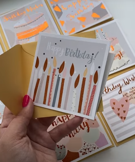 Kartka okolicznościowa urodzinowa Happy Birthday MINI 9 cm mix