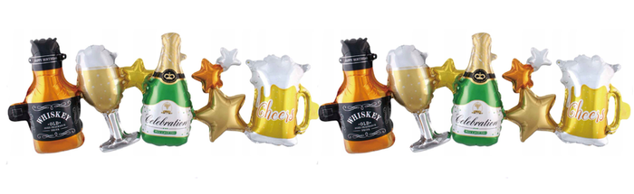 Girlanda balonowa Party - whisky, szampan, piwo 192 x 33 cm