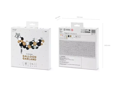 GIRLANDA BALONOWA gwiazdki zestaw Party mix Sylwester Karnawał