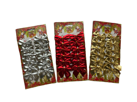 Kokardy dekoracyjne świąteczne 12 szt.