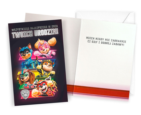 Kartka urodzinowa karnet Psi Patrol czarna