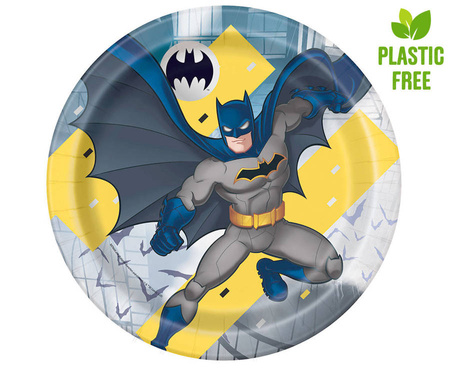 Talerzyki papierowe Batman Unique 23 cm 8 szt.
