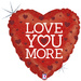 Serce Love You More balon foliowy holograficzny 18"