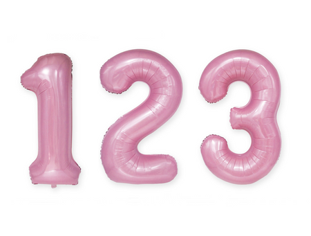 BALON foliowy CYFRA 100 cm RÓŻOWA