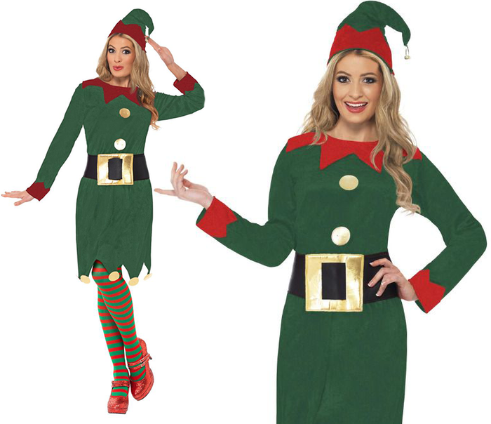 ELF damski zielony strój dla dorosłych
