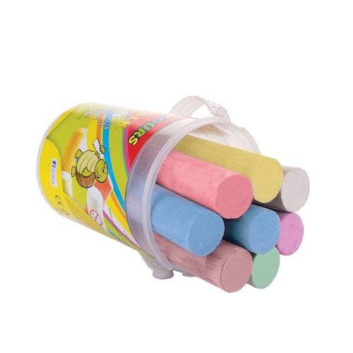 Kreda kolorowa 8 sztuk okragła chodnikowa duża wiaderko Easy