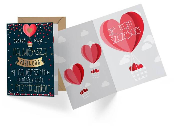 Kartka okolicznościowa WALENTYNKI Przygoda