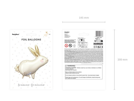 ZAJĄC króliczek biały balon foliowy 67x88 cm