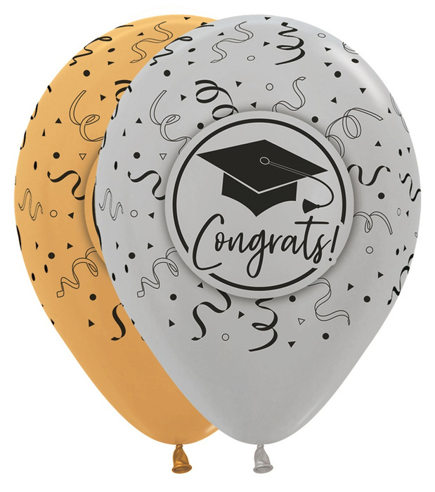 Balon Sempertex Congrats! Gratulacje! student uczeń 12 cali 1 szt. mix