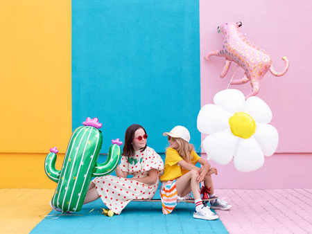 Lampart różowy balon foliowy 114 x 80 cm