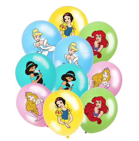 DISNEY Księżniczki balony gumowe z nadrukiem 10 szt. mix