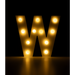 Świecąca Litera LED "W" Light Letter, drewniana biała 17x17 cm