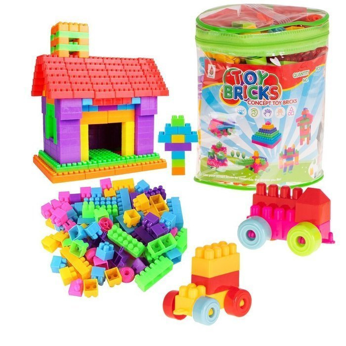 Klocki przestrzenne edukacyjne - cegiełki 210 elementów