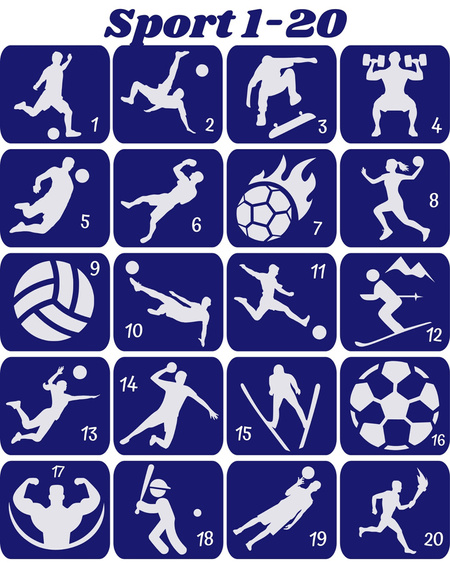 Szablony do tatuaży brokatowych tematyczne 20 szt. Sport