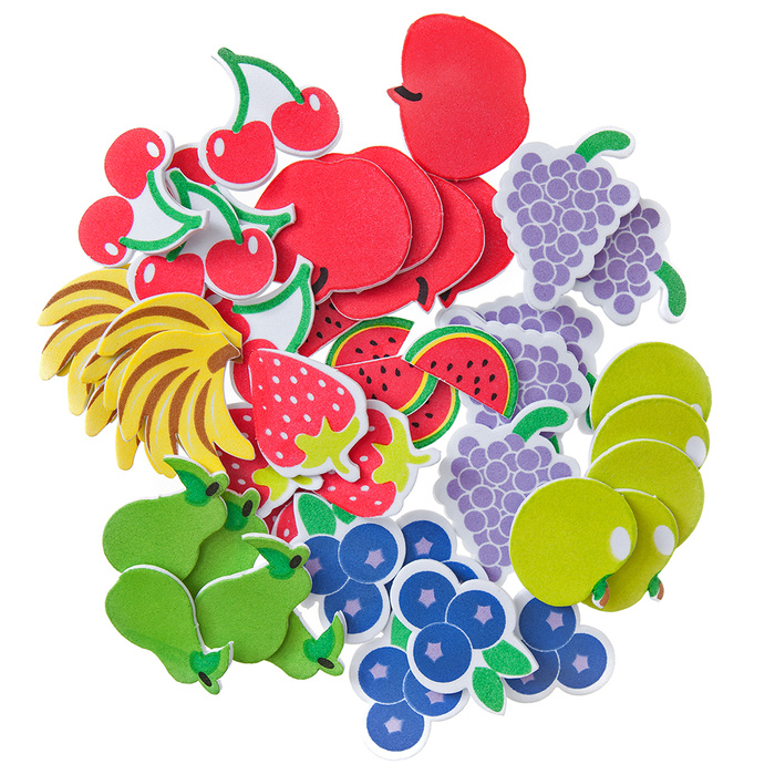 Naklejki piankowe z pianki owoce 45 szt.