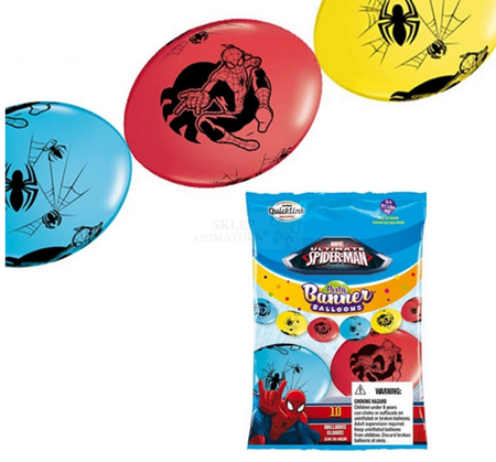 Qualatex 12 cali Spiderman 10 szt balony do girland